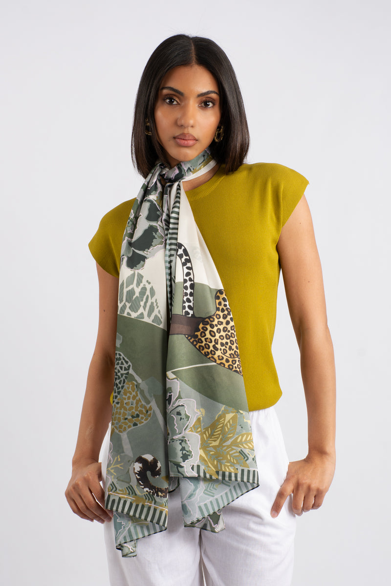 Silk Touch Lazy Leopard Scarf
