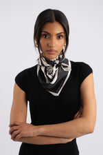 Silk Touch Lux Logo Neckerchief - Cream