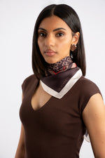 Silk Touch Lux Logo Neckerchief - Brown