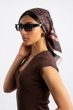 Silk Touch Lux Logo Neckerchief - Brown
