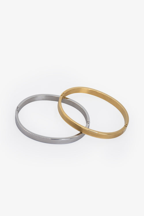 Hinged Bangle - Silver