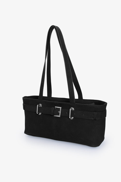 The Kylie Suede Bag - Black