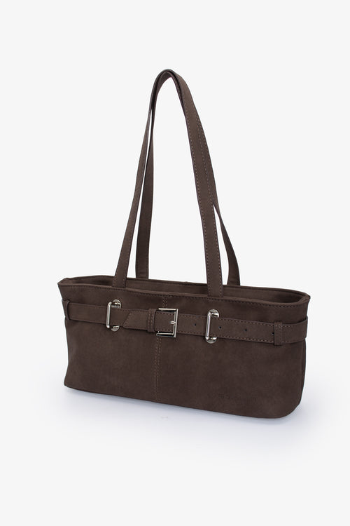 The Kylie Suede Bag - Brown
