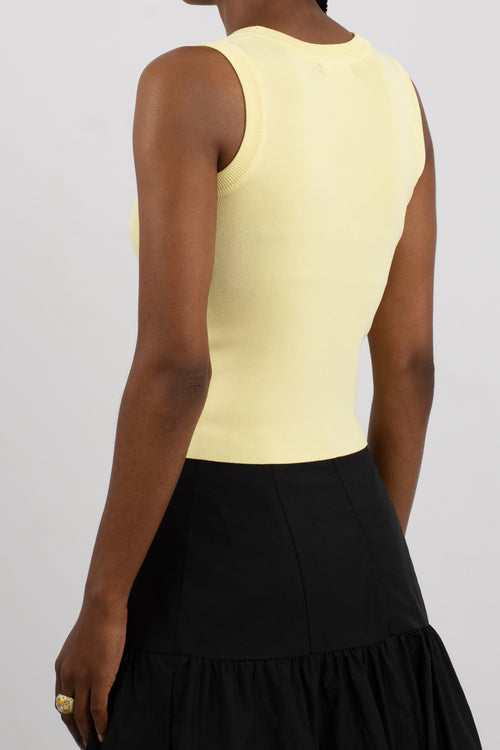 Logo Knitted Tank Top - Butter