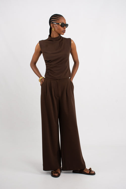 Funnel Neck Stretch Top