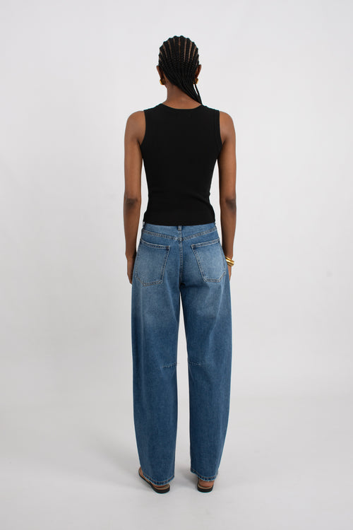 Mid Rise Baggy Balloon Jeans
