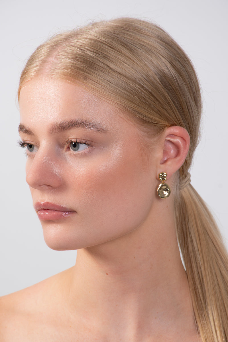 Drop Stud Gold Earings