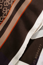 Silk Touch Lux Logo Neckerchief - Brown