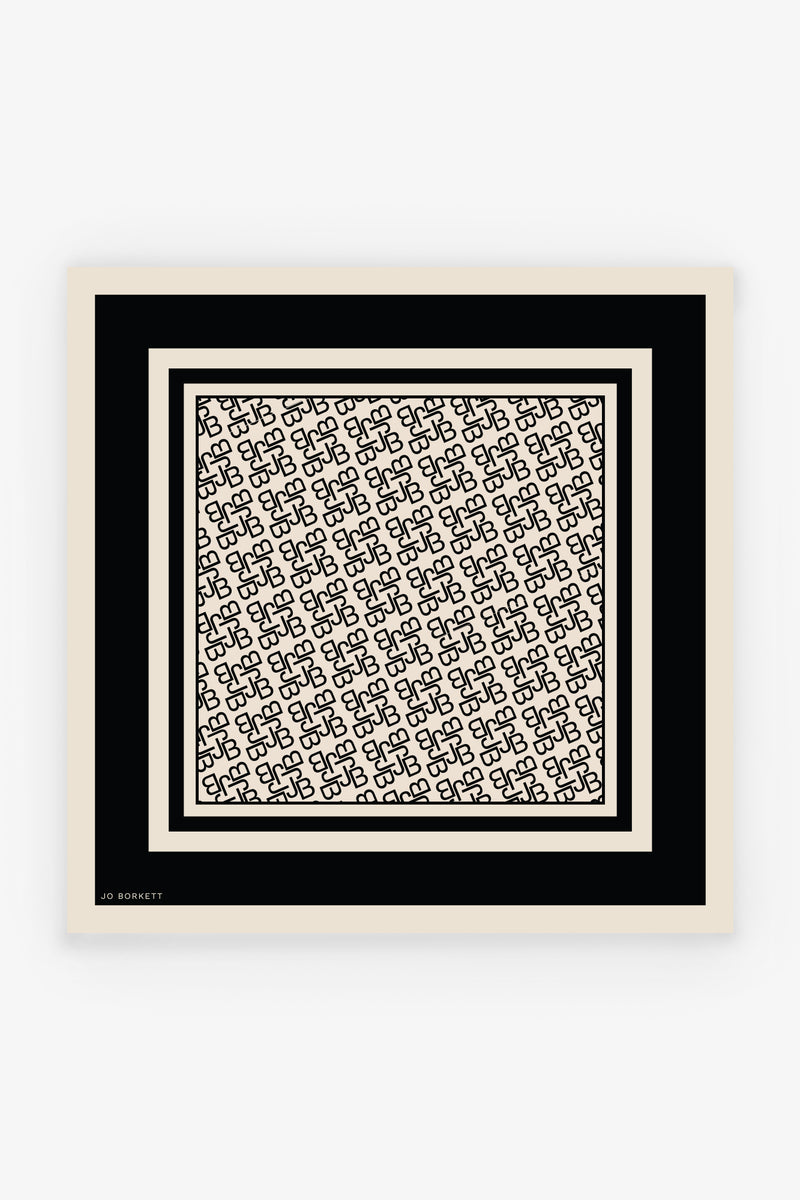 Silk Touch Lux Logo Neckerchief - Cream